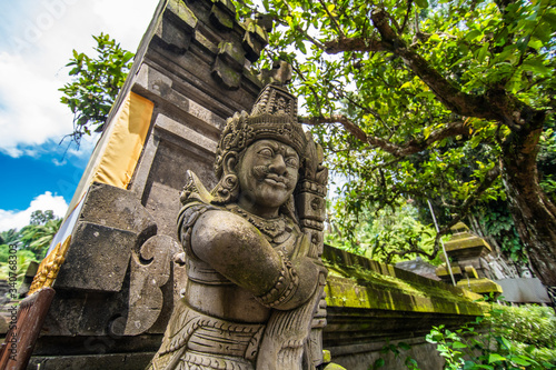 Bali, Indonesia - February, 2020: Pura Tirta Empul temple. Architecture of traditional balinese temples. The most famous temple on the island of Bali