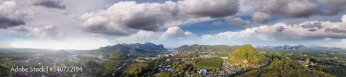Panoramic aerial view of Ao Nang countryside, Thailand. Province of Krabi
