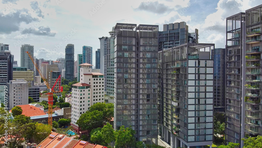 Obraz premium Aerial view of Emerald Hill area in Singapore
