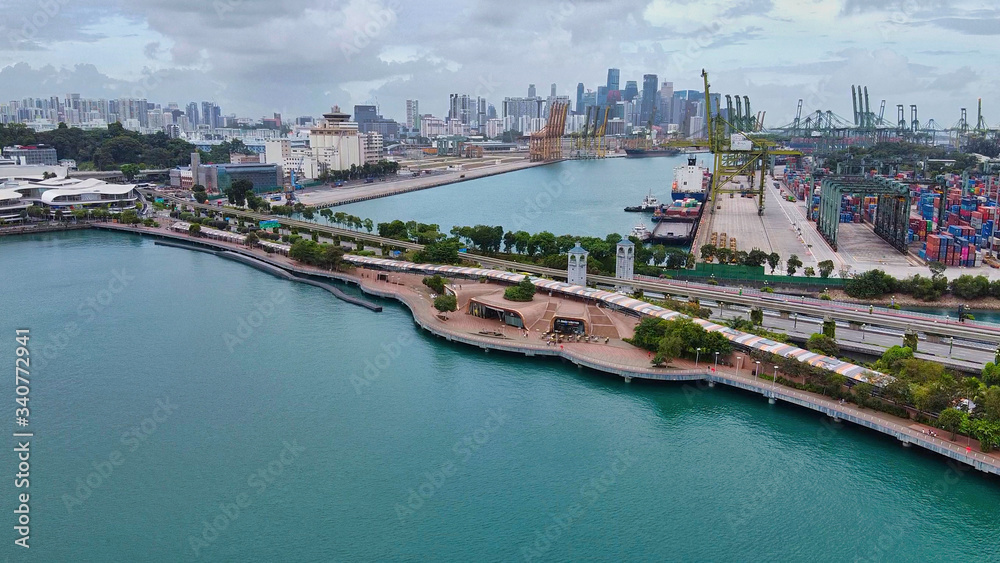 Aerial view of Sentosa Island and resorts, Singapore Aerial view of Sentosa Island and resorts, Singapore