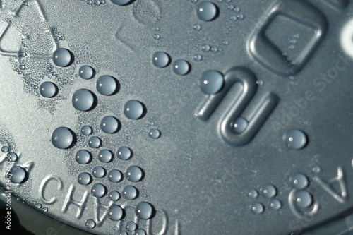 water drops on plastic lid