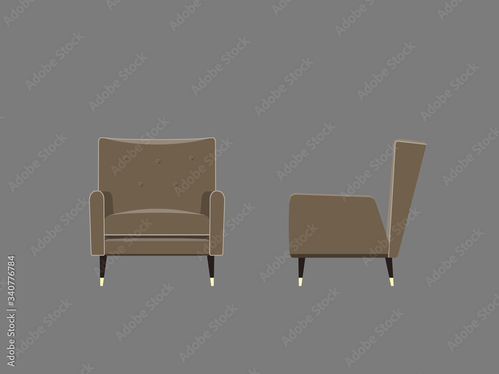 Beige Scandinavian armchair illustration Beige Scandinavian armchair illustration