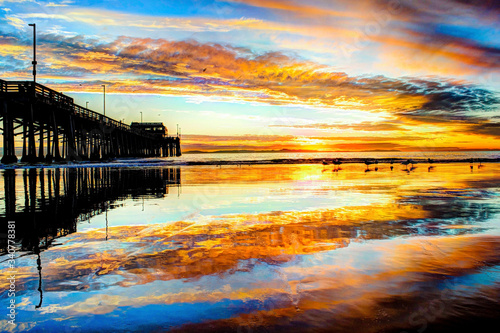 sunset over the sea pear
