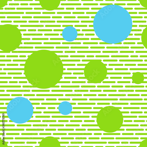 Abstract summer minimalistic background. Seamless pattern.
Print modern stylish texture. Green and blue circles.