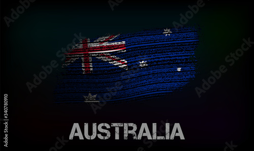 Flag of the Australia. Vector illustration in grunge style with cracks and abrasions. Good image for print