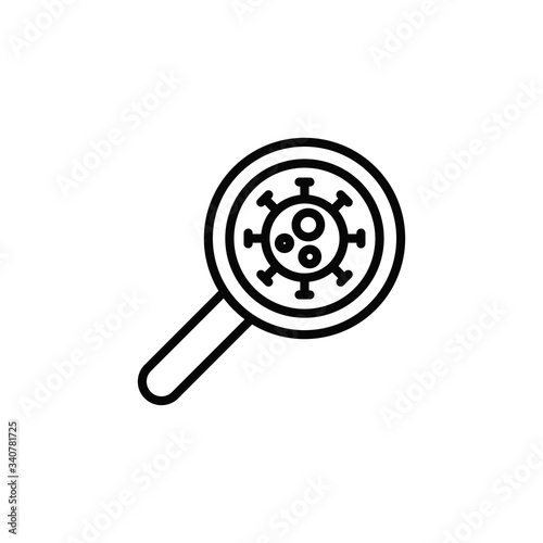 coronavirus detection infection laboratory line icon, vector illustration