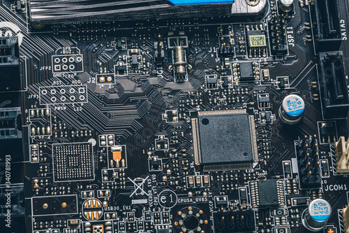 AI technology smart motherboard chip creative map