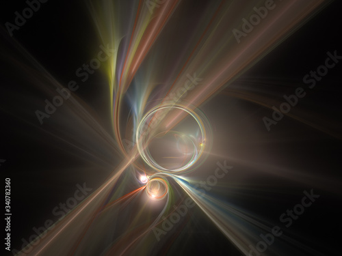 Abstract Colored Illustration - Soft Iridescent Colorful Cloud of Brilliant Energy, Glowing Plasma. Smoke, Energy Discharge, Digital Flames, Artistic Design. Minimal Soft Background Image