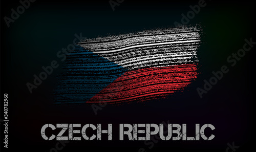 Flag of the Czech Republic. Vector illustration in grunge style with cracks and abrasions. Good image for print