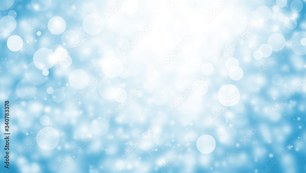 white bokeh blur background / Circle light on blue background / abstract light background white bokeh blur background / Circle light on blue background / abstract light background