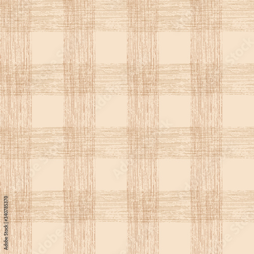 Checkered structure. Seamless pattern, texture of burlap, canvas. Brown vector background.