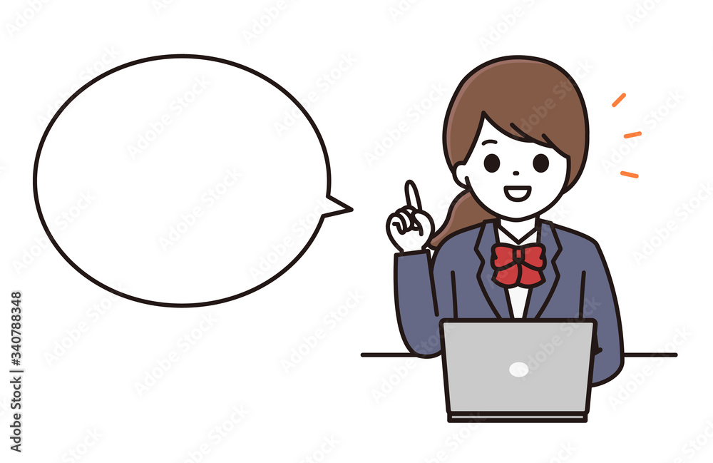 学生 女性 パソコン 吹き出し イラスト 学生 女性 パソコン 吹き出し イラスト