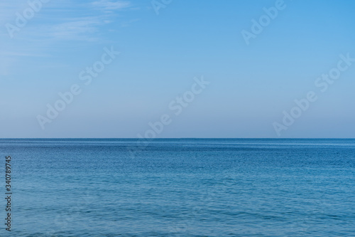 Seascape with blue sky and sea