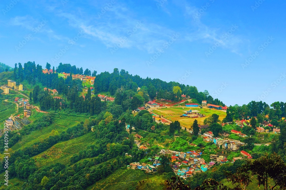 landscape with mountain village
