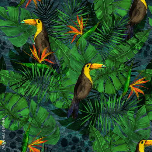Seamless pattern. Hand painted watercolour illustration in repeat. ready to use.