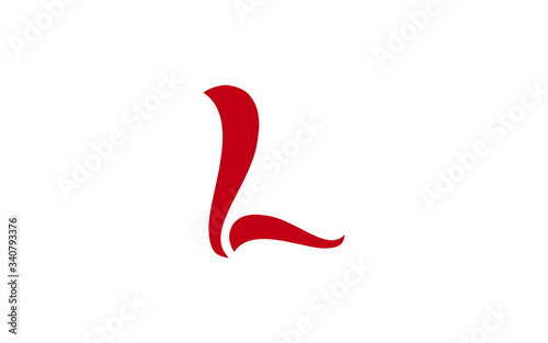 L uppercase Letter Cursive Icon or Logo design, Vector Template