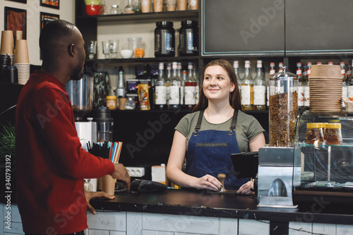 African man in a cafe.