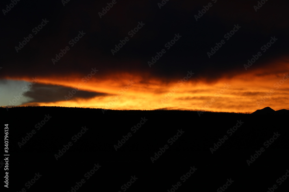 sunset in the mountains