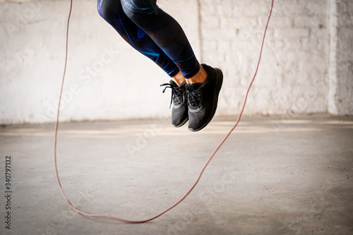 Skipping ropes exercise photo