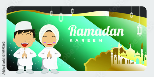 eid mubarak and ramadan greeting card (ID: 340797360)