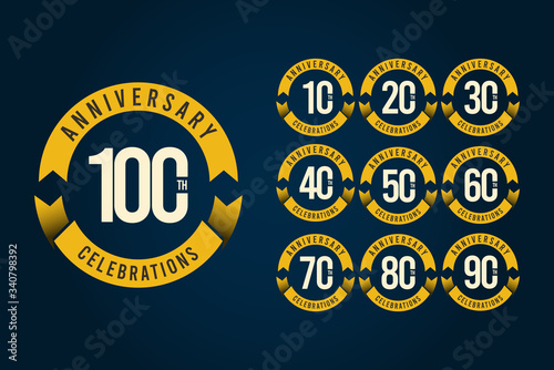 100 Years Anniversary Celebration Logo Vector Template Design Illustration