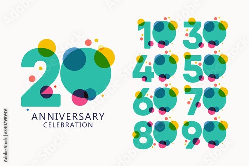 20 Years Anniversary Celebration Logo Vector Template Design Illustration