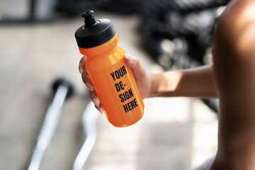 Sports bottle label mockup