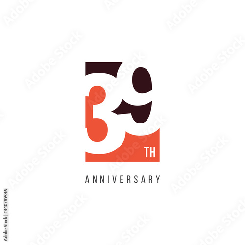 39 Th Anniversary Celebration Logo Vector Template Design Illustration