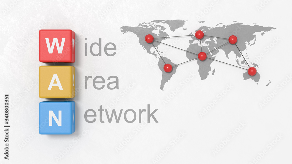 Εκτύπωση καμβά Wide Area Network, WAN Concept Illustration