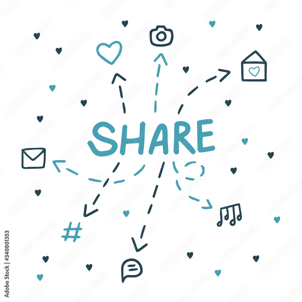 Social media. Share your emotions, likes, music, letters, photos and ...