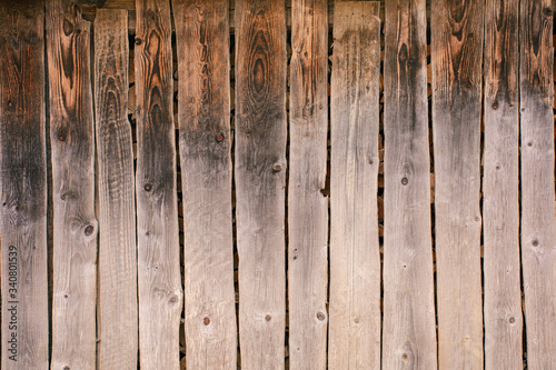 Wall, fence from old rural wooden boards, background and texture.