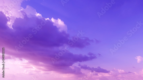 Colorful of sky with clouds in the evening. Beautiful sky is use texture and background © NAKHARIN