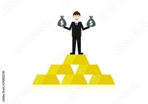 Happy young business men are successful in business
