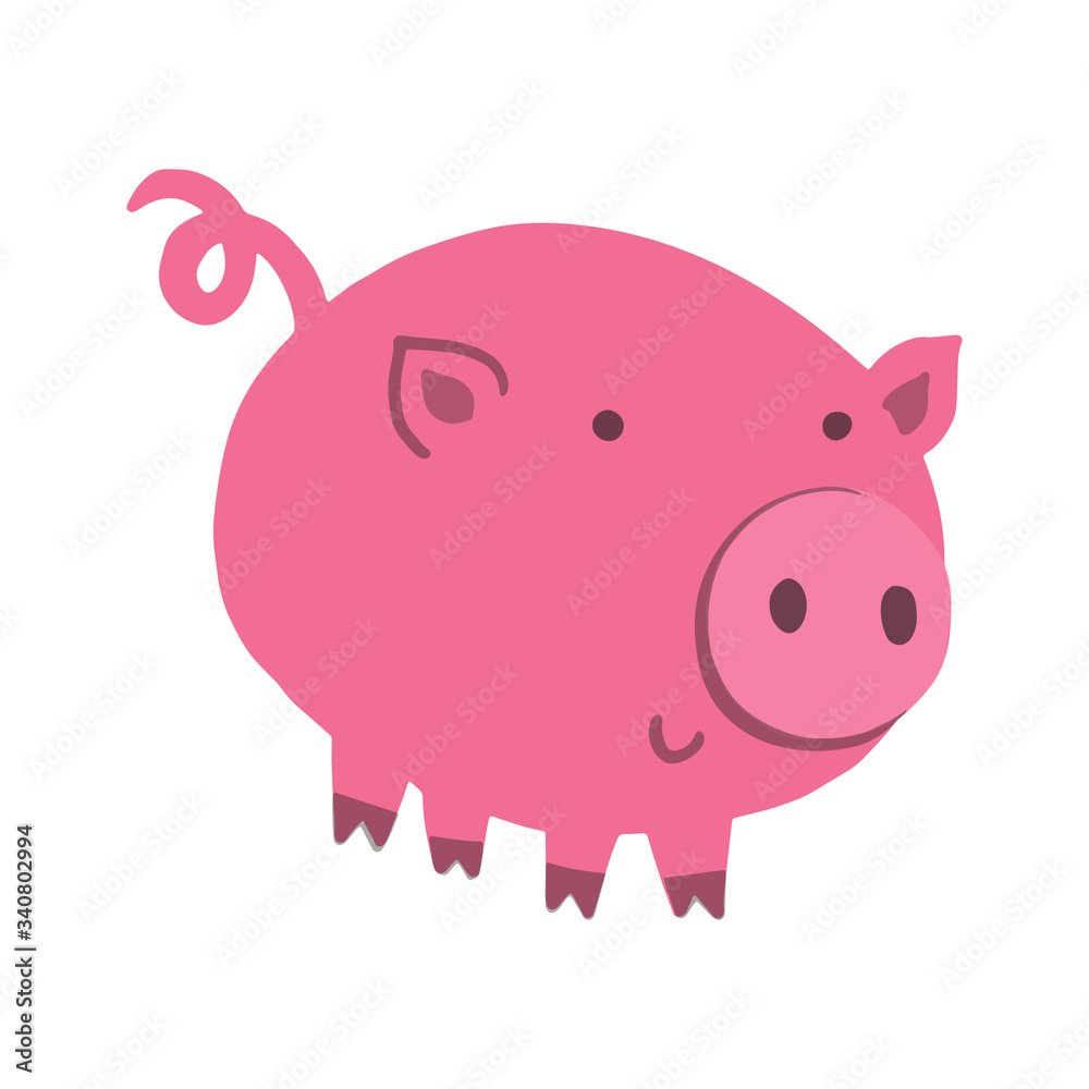 Hand drawn cartoon Piggy bank with coin. Vector Icon saving or accumulation of money, investment. Concept of banking or business services. Icon piggy bank in a flat style, isolated from the background Hand drawn cartoon Piggy bank with coin. Vector Icon saving or accumulation of money, investment. Concept of banking or business services. Icon piggy bank in a flat style, isolated from the background