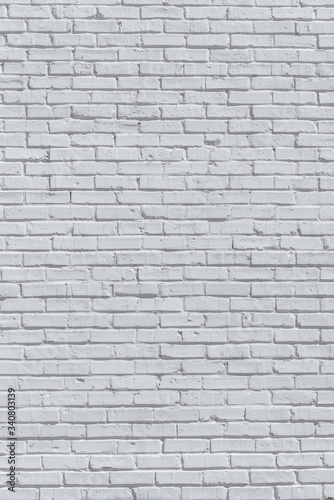 Brick painted white wall  can be used for texture or background
