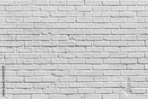 White painted brick wall for texture or background