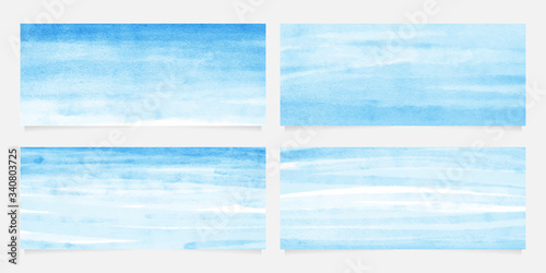 blue brush stroke watercolor banner background collection