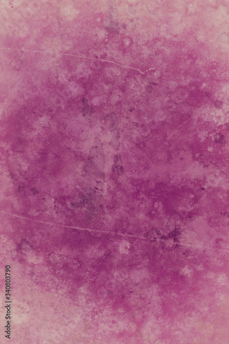 Purple pink background with vintage texture, old paper with antique grunge and scratches in pretty violet raspberry color design © Arlenta Apostrophe