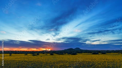 Colorful Desert Sunrise Time Lapse