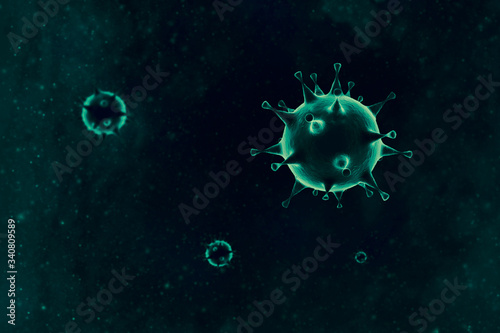 3D render of Bacteria, virus, cell