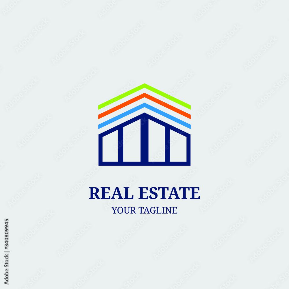 real estate logo design template, Construction Architecture Building symbol vector editable
