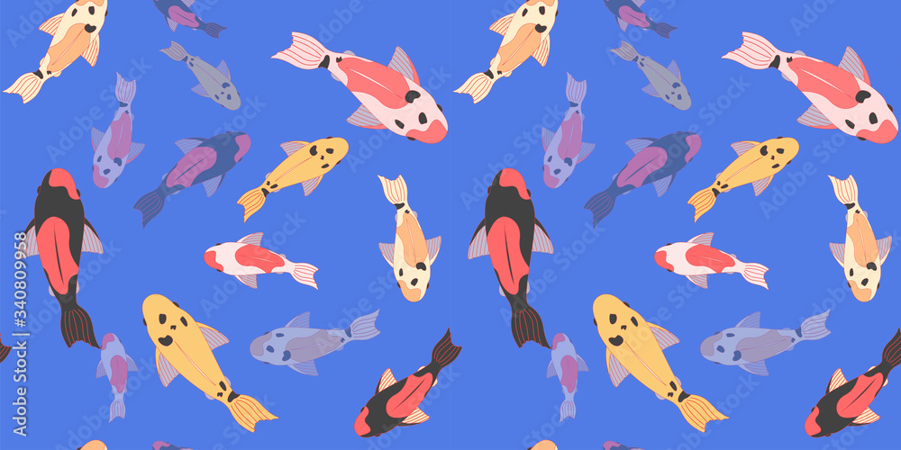 Obraz premium floating carps in a pond