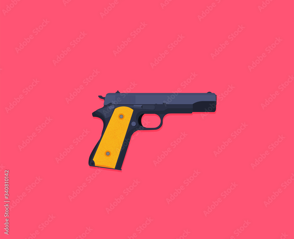 Flat vector illustration of antiquated American Gun. Flat vector illustration of antiquated American Gun.