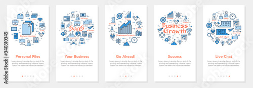 Vector five vertical banners - personal files, saas
