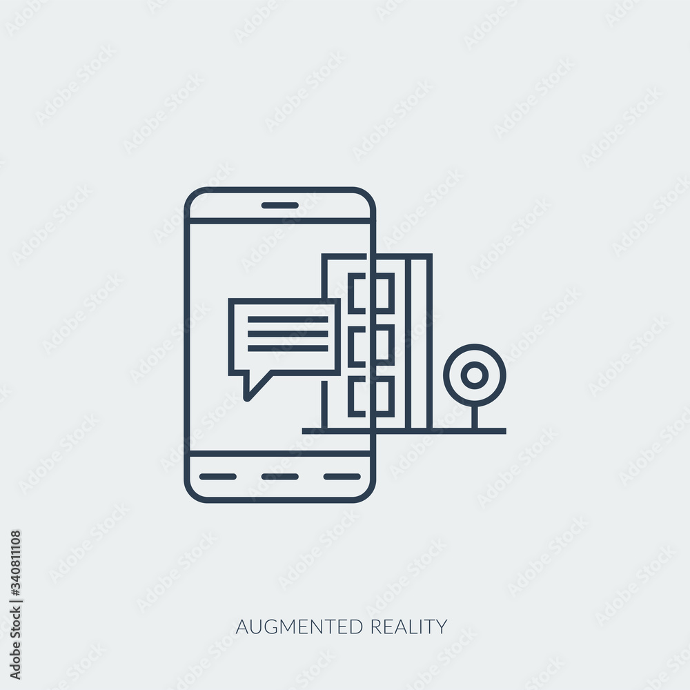 Vector outline icon of VR technology - augmented reality Vector outline icon of VR technology - augmented reality
