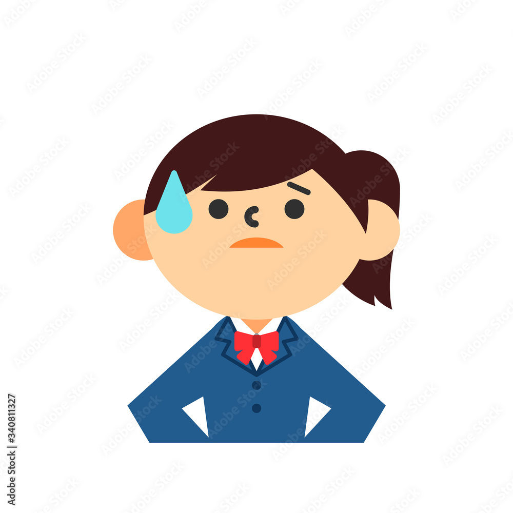 学生　女の子　制服　困惑　不安　焦り