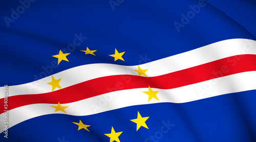 Wallpaper Mural Cape Verde / Cabo Verde National Flag (Cape Verdean flag) - waving background illustration. Highly detailed realistic 3D rendering Torontodigital.ca