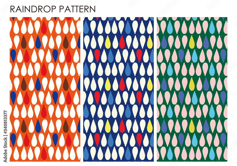 Seamless Pattern With Rain Drop しずく パターン 梅雨 壁紙 Stock Vector Adobe Stock