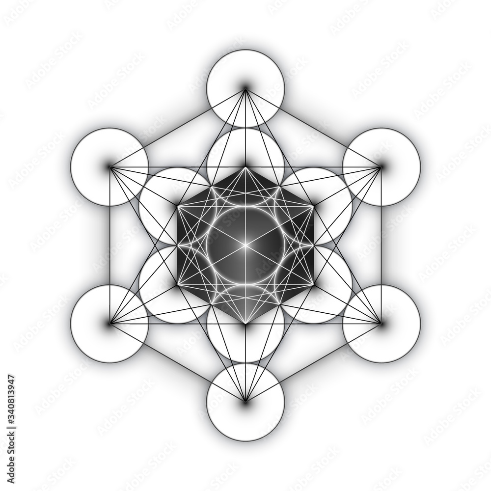 Metatron cube, sacred geometry symbol. Vector illustration. Metatron cube, sacred geometry symbol. Vector illustration.