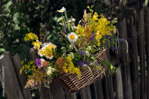 yellow flowers in a basket